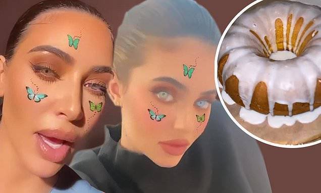 Kylie Jenner - Kim Kardashian - Kim Kardashian calls Kylie Jenner her 'twin' after they both make lemon cakes in self-isolation - dailymail.co.uk