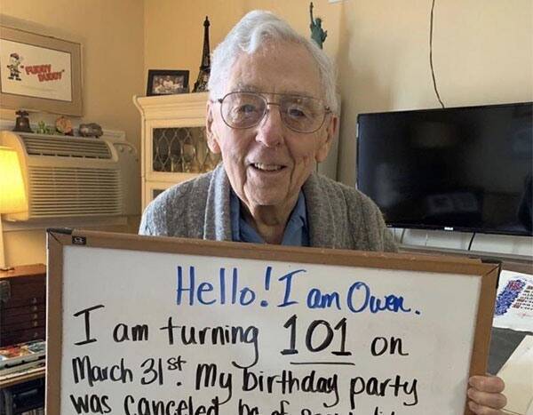 See Viral Star Owen Celebrate His 101st Birthday With a Social Distancing Celebration - eonline.com