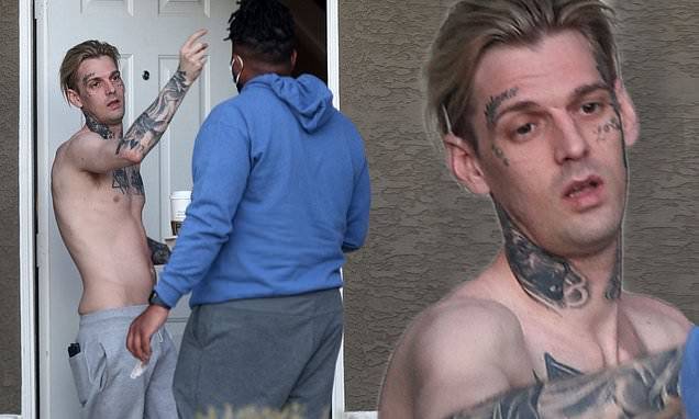 Aaron Carter - Melanie Martin - Aaron Carter gets Starbucks delivery after ex-girlfriend Melanie 'is arrested for domestic violence' - dailymail.co.uk - state California - county Lancaster
