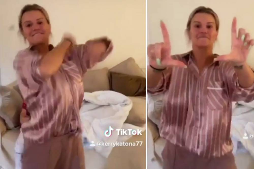 Kerry Katona - Kerry Katona performs viral TikTok dance in pyjamas after revealing she has coronavirus symptoms - thesun.co.uk