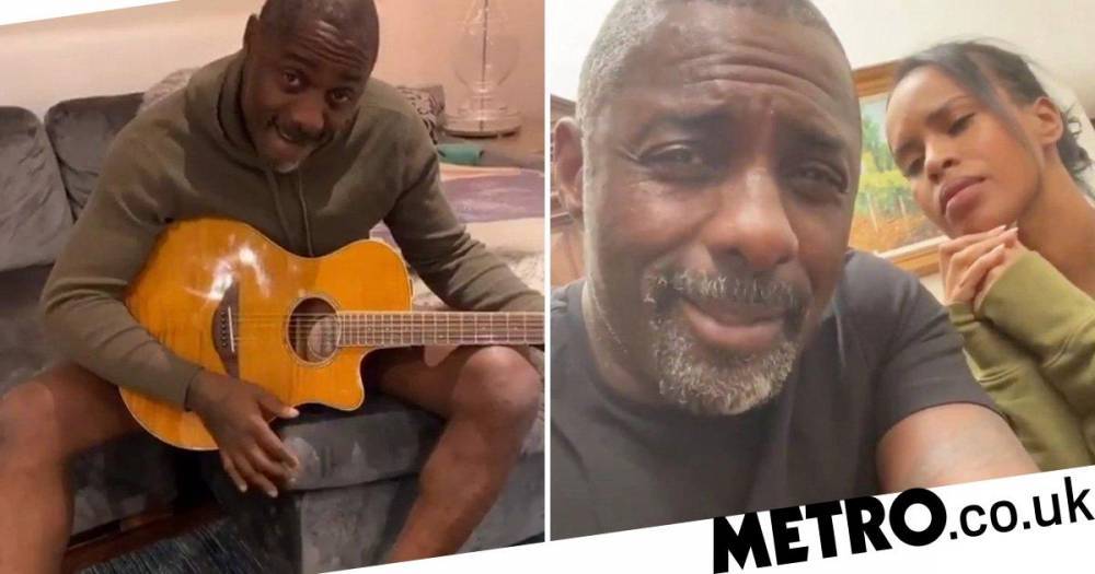 Idris Elba - Idris Elba plays guitar without pants as he fights coronavirus lockdown boredom with wife Sabrina - metro.co.uk - Usa - Britain