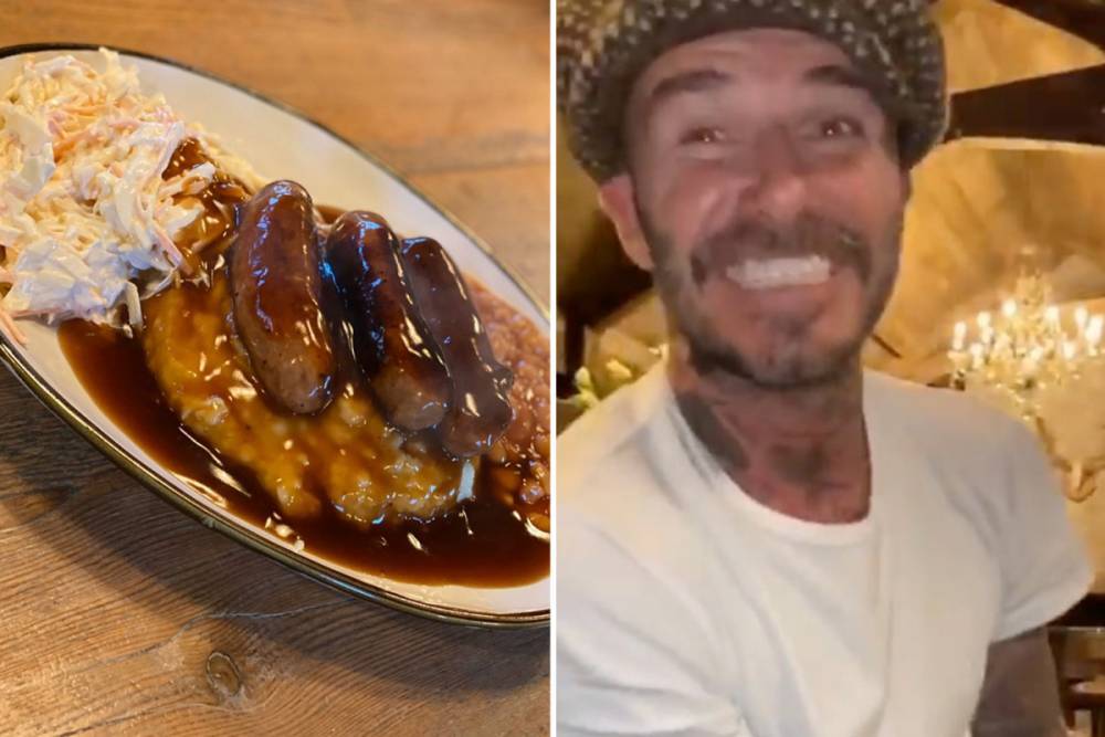 David Beckham - David Beckham outrages fans by mixing bangers and mash with coleslaw and ‘drowning it in gravy’ - thesun.co.uk
