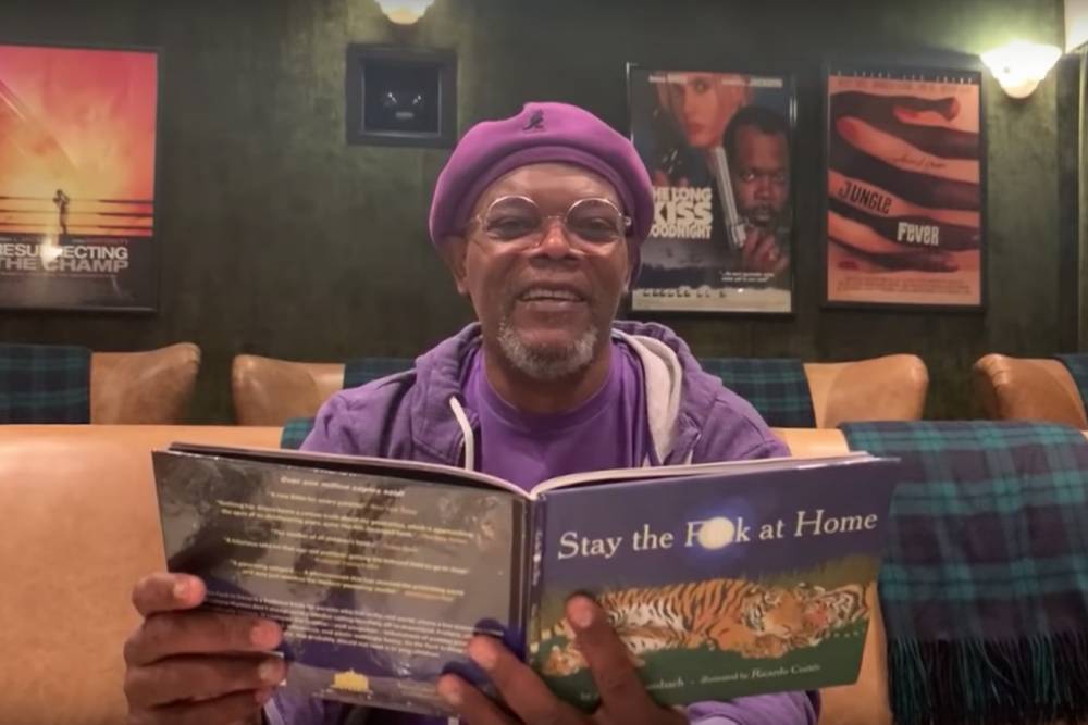 Samuel L.Jackson - Jimmy Kimmel Live - Adam Mansbach - Samuel L. Jackson's 'Stay the F— Home' Tops the List of Celebs Reading Children's Books for Charity - tvguide.com