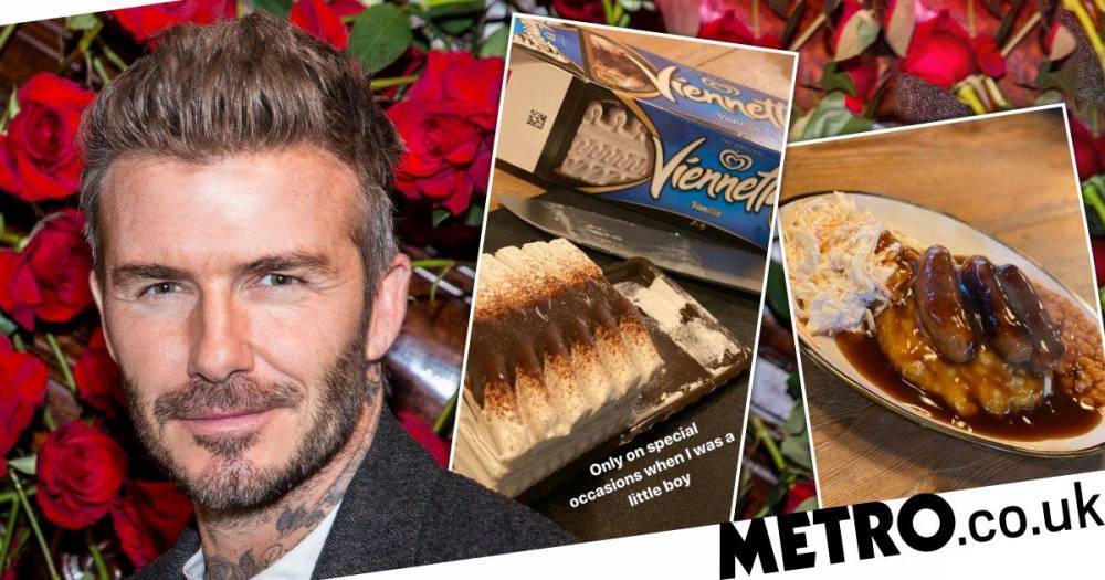 David Beckham - David Beckham’s quarantine diet’s just like ours as he tucks into sausage and mash and Viennetta - metro.co.uk