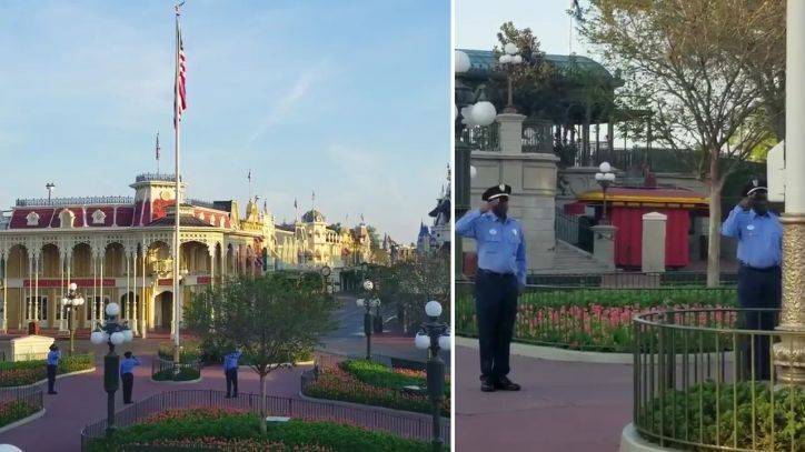 Josh Damaro - Cast members still raise American flag in closed Walt Disney World theme park - fox29.com - Usa - state Florida - county Lake - county Buena Vista