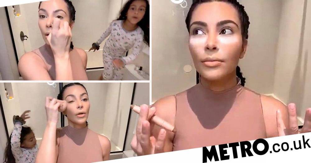 Kim Kardashian - North West - North West shades ‘mean’ Kim Kardashian after hilariously hijacking makeup tutorial - metro.co.uk
