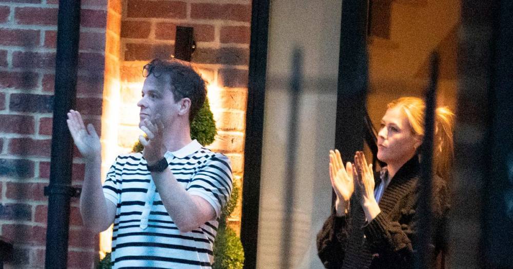 Declan Donnelly - Ali Astall - Declan Donnelly looks emotional as he claps for NHS on his doorstep with wife Ali - mirror.co.uk