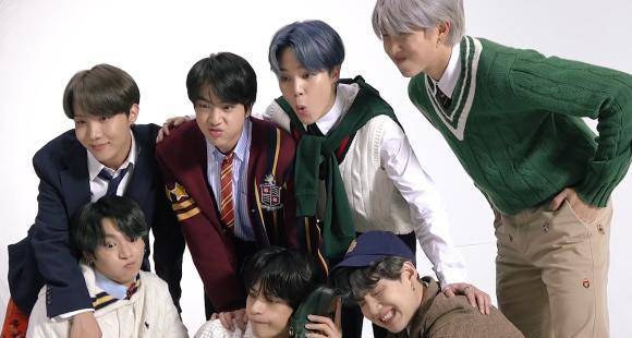 VIDEO: BTS' Jin accidentally bumps into Jimin & V picks up Mochi as the mischievous boys pose for group shots - pinkvilla.com