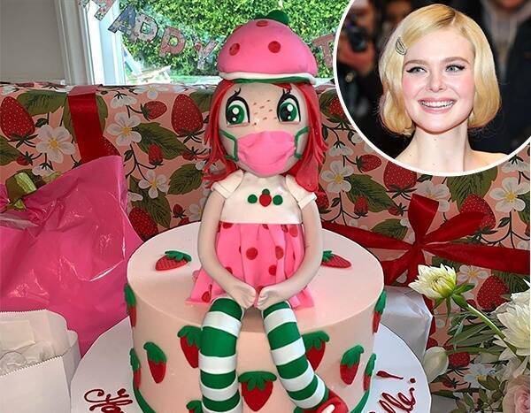 Elle Fanning Celebrates Her 22nd Birthday With a Masked Strawberry Shortcake Cake - eonline.com - state California
