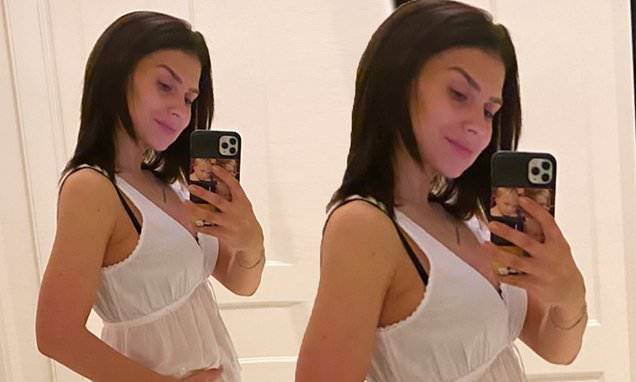 Alec Baldwin - Hilaria Baldwin - Hilaria Baldwin cradles her baby bump in new selfie after revealing due date of her fifth child - dailymail.co.uk