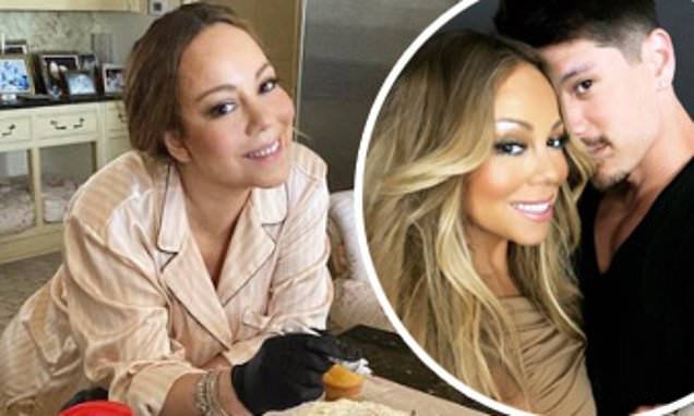 Mariah Carey - Mariah Carey shows off culinary skill as she makes cake for boyfriend Bryan Tanaka's 37th birthday - dailymail.co.uk