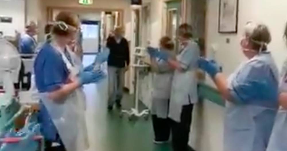 Scots NHS workers give great-grandad guard of honour after beating coronavirus - dailyrecord.co.uk - Scotland