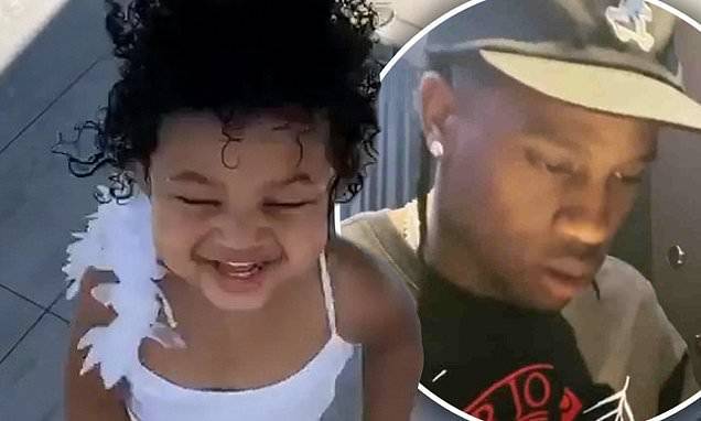 Kylie Jenner - Travis Scott - Stormi Webster - Travis Scott shares cute video of daughter Stormi Webster hopping up and down for glee by the pool - dailymail.co.uk