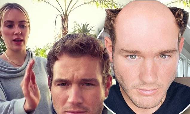 Colton Underwood - Cassie Randolph - Colton Underwood teases his fans with a photo of his bald head after Cassie Randolph shaves his head - dailymail.co.uk