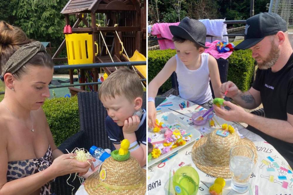 Coleen Rooney - Coleen Rooney shares adorable pics of Wayne and the boys making Easter hats in the garden - thesun.co.uk