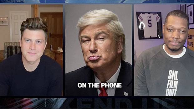 Donald Trump - Michael Che - Colin Jost - Colin Jost Micheal Che Deliver ‘SNL’s ‘Weekend Update’ With Cameo From Alec Baldwin’s ‘Donald Trump’ - hollywoodlife.com