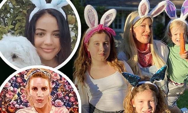 Easter Sunday - Tori Spelling - Lucy Hale - Jessica Simpson - Happy Easter - Jessica Simpson, Tori Spelling and Lucy Hale celebrate Easter Sunday from home amid quarantine - dailymail.co.uk