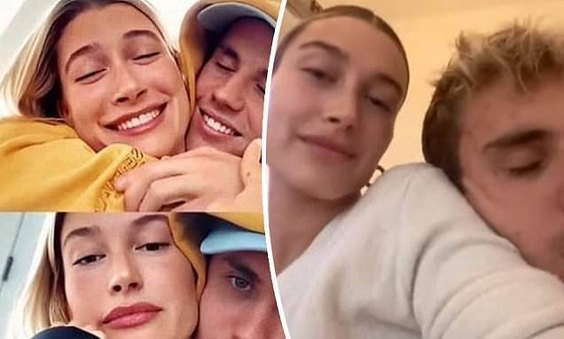 Justin Bieber - Easter Sunday - Justin Bieber cuddles up to wife Hailey and spend Easter Sunday enjoying virtual Church service - dailymail.co.uk