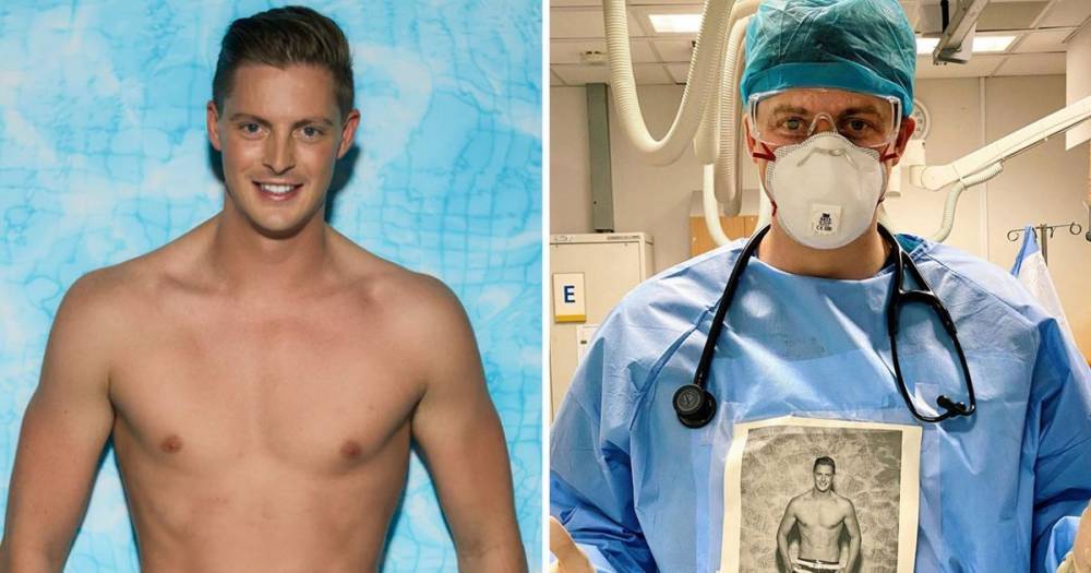Alex George - Love Island's Dr Alex George works on NHS frontline during coronavirus with topless snap of himself in villa on his chest - ok.co.uk
