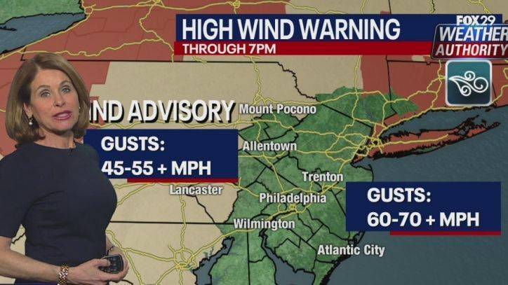 Kathy Orr - Weather Authority: High Wind Warning remains in effect until 7 p.m.; Tornado Watch canceled - fox29.com - state Pennsylvania - state New Jersey - state Delaware - county Morton