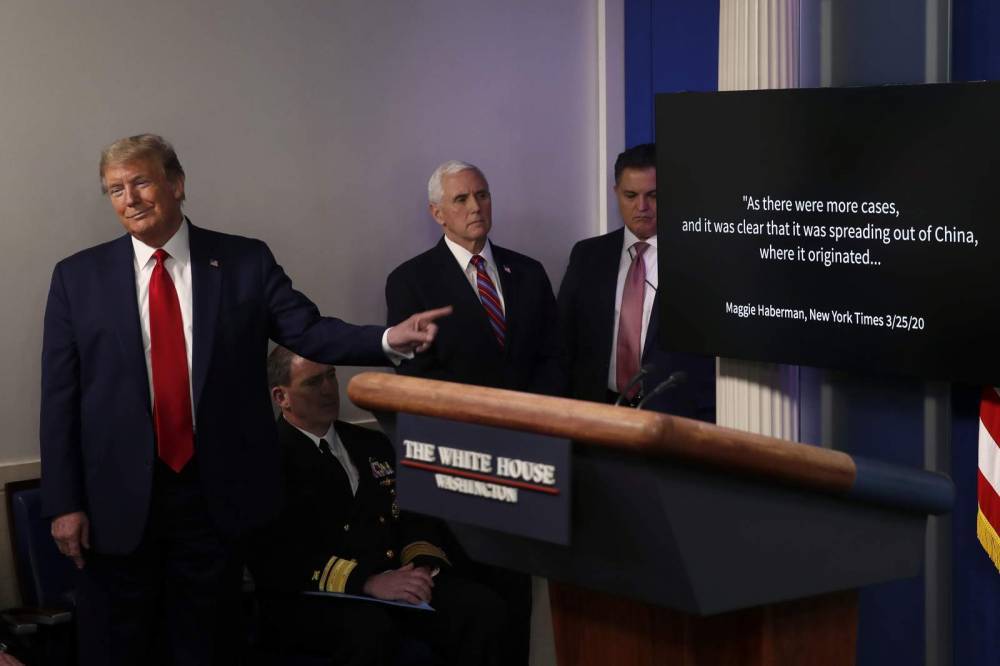 Donald Trump - Trump uses pandemic virus briefing to air laudatory video - clickorlando.com - Usa - Washington