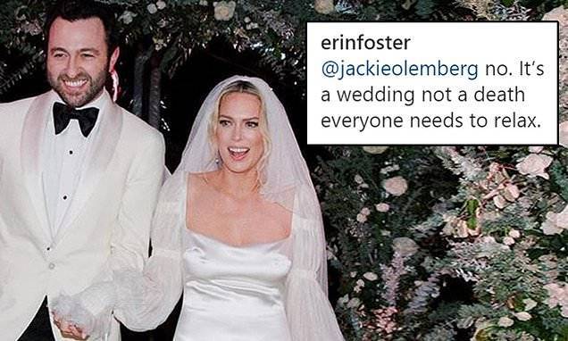 Erin Foster - Erin Foster reacts to outrage over joke about pre-coronavirus wedding: 'It's a wedding not a death' - dailymail.co.uk