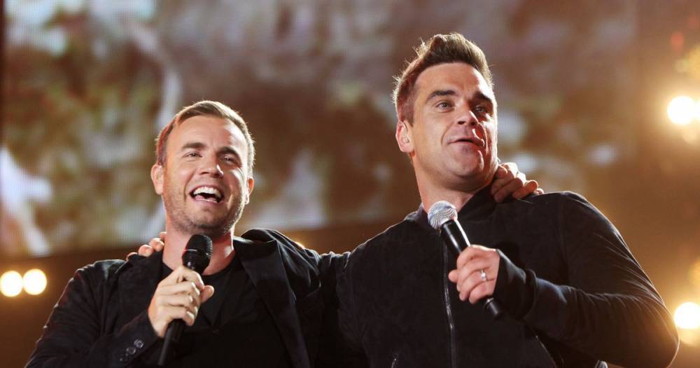 Gary Barlow - Robbie Williams - Robbie Williams and Gary Barlow delight fans as they reunite to virtually sing Shame 10 years on - ok.co.uk
