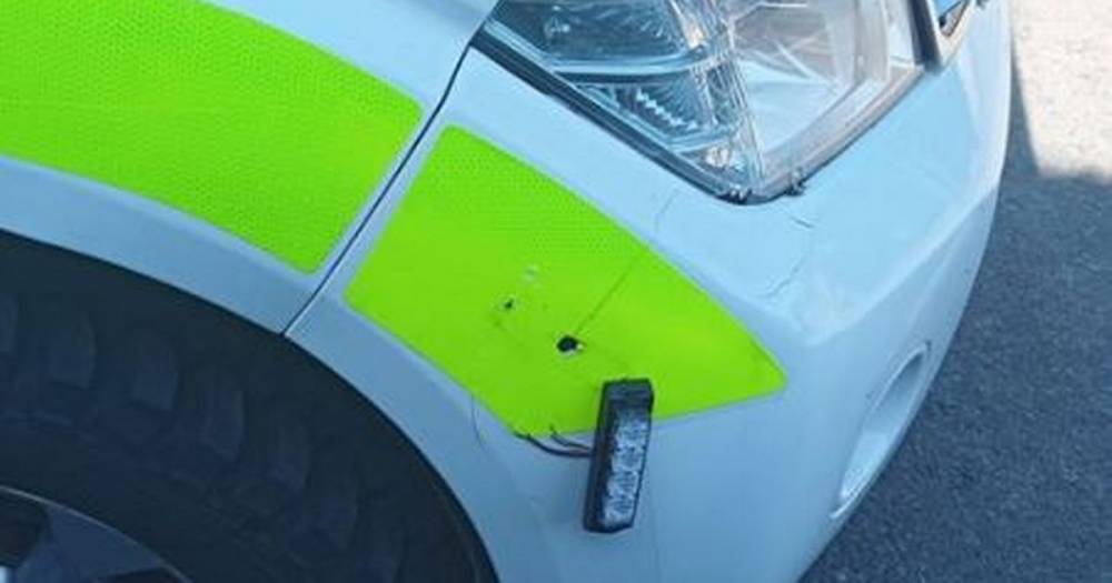 Heartless yobs have damaged the blue strobe on an ambulance - manchestereveningnews.co.uk