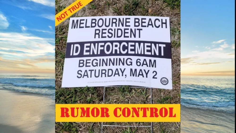 No, IDs aren’t being checked at Melbourne beaches - clickorlando.com - state Florida - county Brevard - city Melbourne
