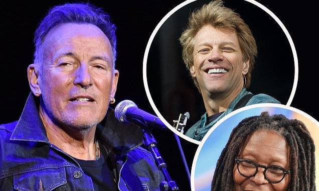 Bruce Springsteen - Tony Bennett - Chelsea Handler - Bruce Springsteen enlists Bon Jovi and Whoopi Goldberg for New Jersey COVID-19 relief event - dailymail.co.uk - Usa - county Garden - state New Jersey - Jersey