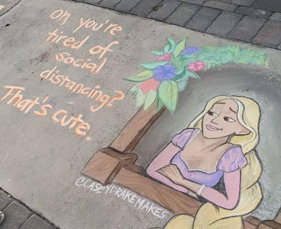 Winter Park mom brightens pandemic days with sidewalk chalk art, humor - clickorlando.com - state Florida - county Park - city Winter Park, state Florida