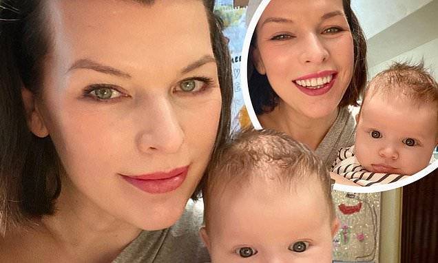 Milla Jovovich - Milla Jovovich reveals that her 10-week-old daughter Osian 'can't wait to start talking' - dailymail.co.uk