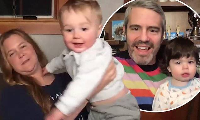Amy Schumer - Andy Cohen - Watch What Happens Live: Amy Schumer and Andy Cohen reunite their infant sons Gene and Ben on TV - dailymail.co.uk