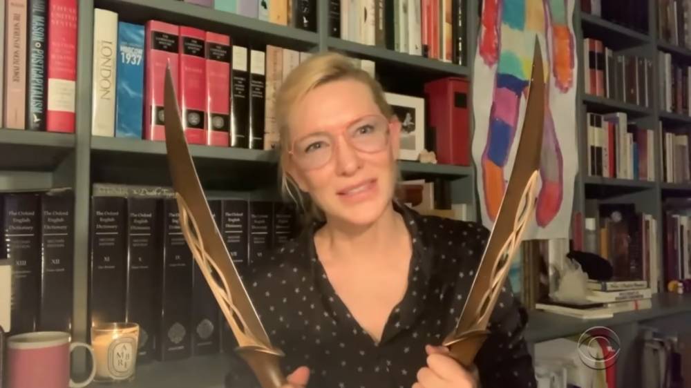 Cate Blanchett - Cate Blanchett Reveals She Has Thor’s Hammer, Shows Off ‘The Hobbit’ Prop Collection During Stephen Colbert Chat - etcanada.com - Australia