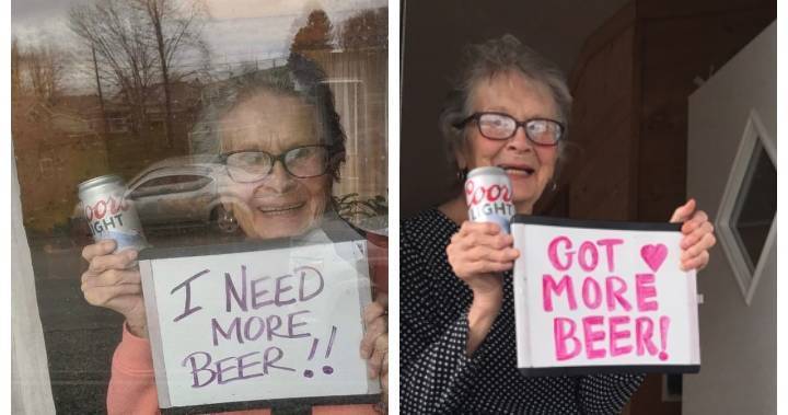 Olive Veronesi - ‘I need more beer!’: Grandmother’s sign earns her a huge Coors delivery - globalnews.ca - county Seminole - state Pennsylvania