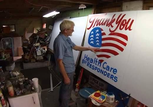 Orlando man paints signs to show support for health care workers during coronavirus pandemic - clickorlando.com