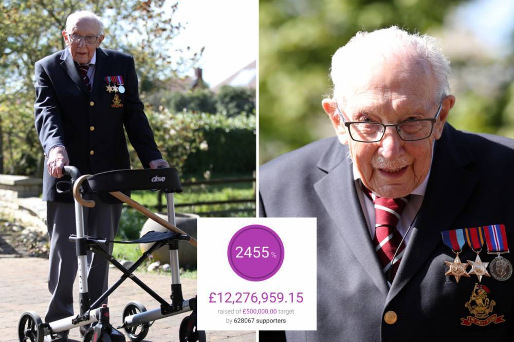 Tom Moore - Captain Tom Moore, 99, completes his 100 laps of his garden after raising £12m for NHS - thesun.co.uk - Britain