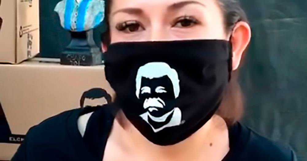 El Chapo - El Chapo's daughter wears coronavirus mask with her dad's face on to pack aid boxes - mirror.co.uk - Mexico