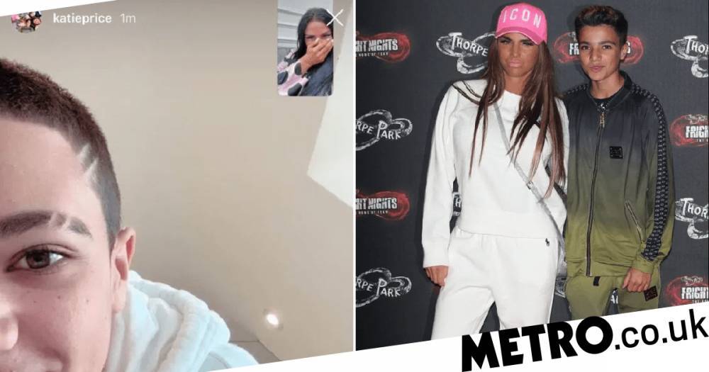 Katie Price - Peter Andre - Katie Price can’t contain amusement at son Junior’s new hair as he gets quarantine buzzcut - metro.co.uk