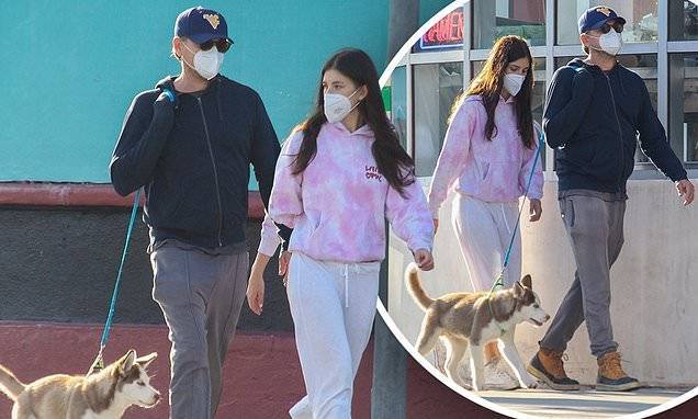Camila Morrone - Leonardo Dicaprio - Leonardo DiCaprio, 45, and Camila Morrone, 22 take newly fostered Siberian Husky for a walk - dailymail.co.uk - city Hollywood