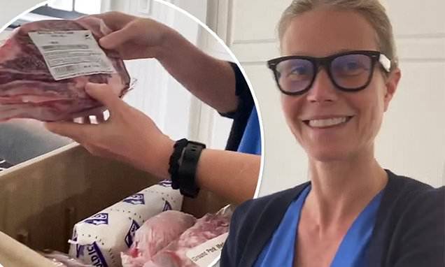 Gwyneth Paltrow - Gwyneth Paltrow unboxes frozen meats from small farms after admitting to being 'more of an omnivore' - dailymail.co.uk - state California - state Washington - state Oregon - county Love