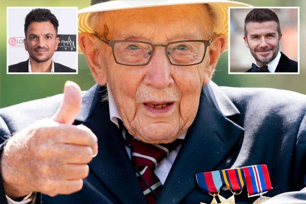 David Beckham - Peter Andre - Tom Moore - David Beckham and Peter Andre join calls for Captain Tom Moore to get a knighthood after raising £14.5m for the NHS - thesun.co.uk
