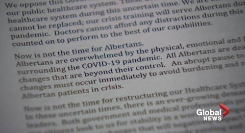 Alberta doctors tell province not to change health system during a pandemic - globalnews.ca