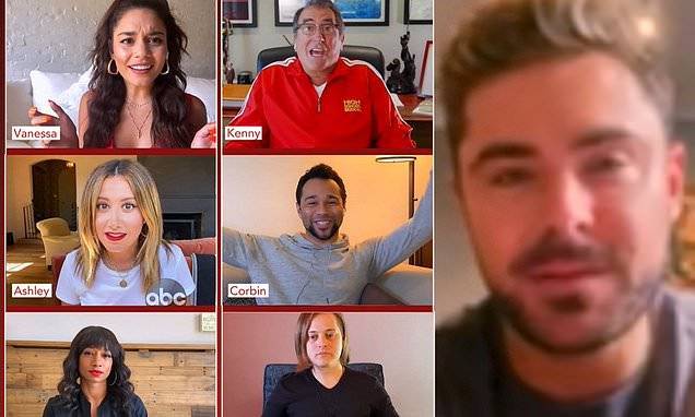 Vanessa Hudgens - Ashley Tisdale - Ryan Seacrest - Corbin Bleu - Lucas Grabeel - High School Musical reunites as Zac Efron introduces rendition of We're All In This Together - dailymail.co.uk - Reunion
