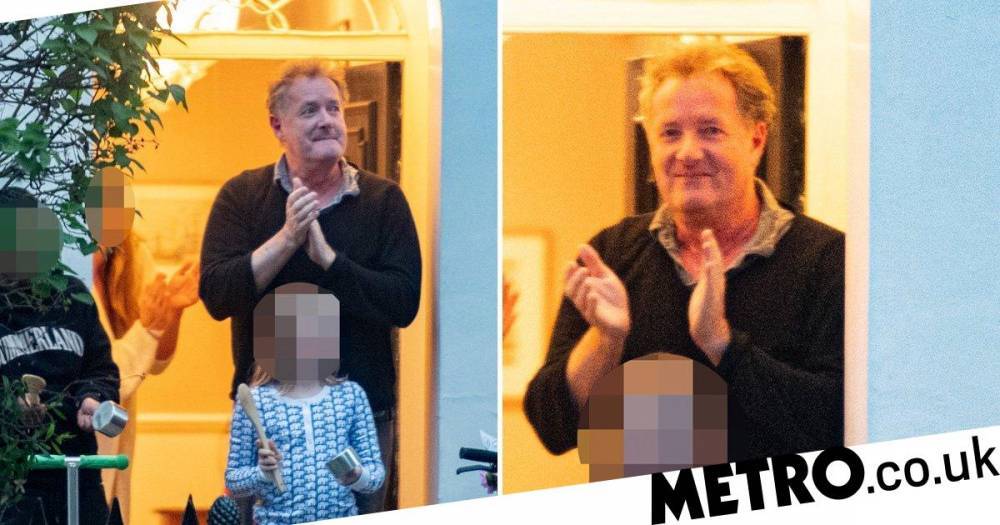 Piers Morgan - Piers Morgan proudly claps on his doorstep to show support for NHS as Good Morning Britain extends his presenting duties - metro.co.uk - Britain