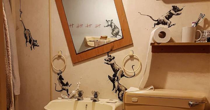 Banksy unveils home bathroom art while in coronavirus lockdown - globalnews.ca