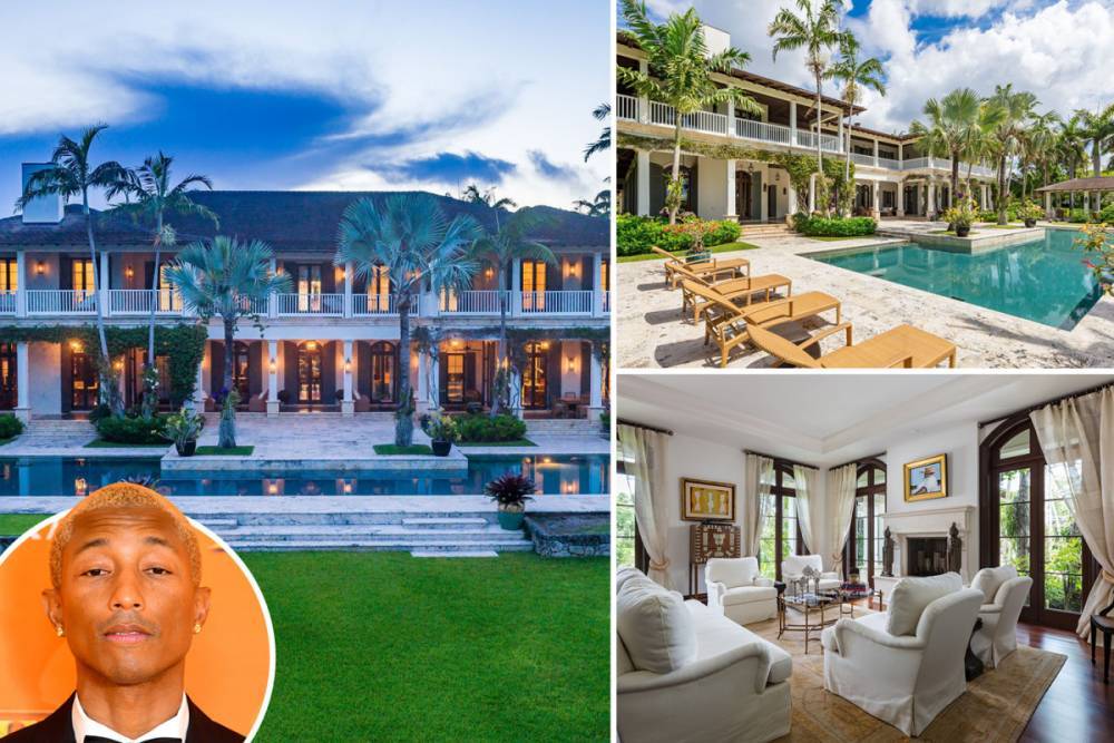 Pharrell Williams - Inside Pharrell Williams’ incredible $30M waterfront Miami mansion with a boat house, wine cellar and bar - thesun.co.uk - state Florida - city Coral Gables, state Florida