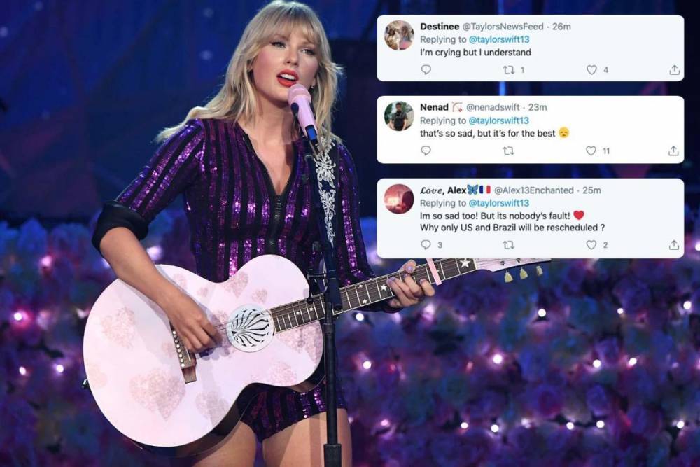 Taylor Swift - Taylor Swift fans heartbroken as star cancels ALL concerts for rest of the year and vows to return in 2021 - thesun.co.uk - Usa - Brazil