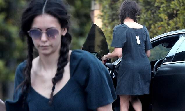 Nina Dobrev - Nina Dobrev looks sweet in a summer dress and wears her hair in braided pigtails - dailymail.co.uk - Los Angeles - city Los Angeles