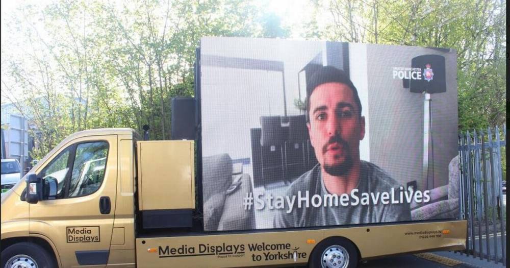 GMP mobile billboard featuring celebrities to tour Manchester reinforcing the stay at home message - manchestereveningnews.co.uk - city Manchester